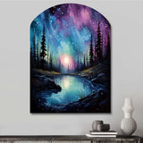 Aurora Borealis Dancing Lights VIII - Asymmetric Metal Wall Art