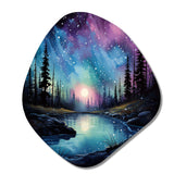 Aurora Borealis Dancing Lights VIII - Asymmetric Metal Wall Art