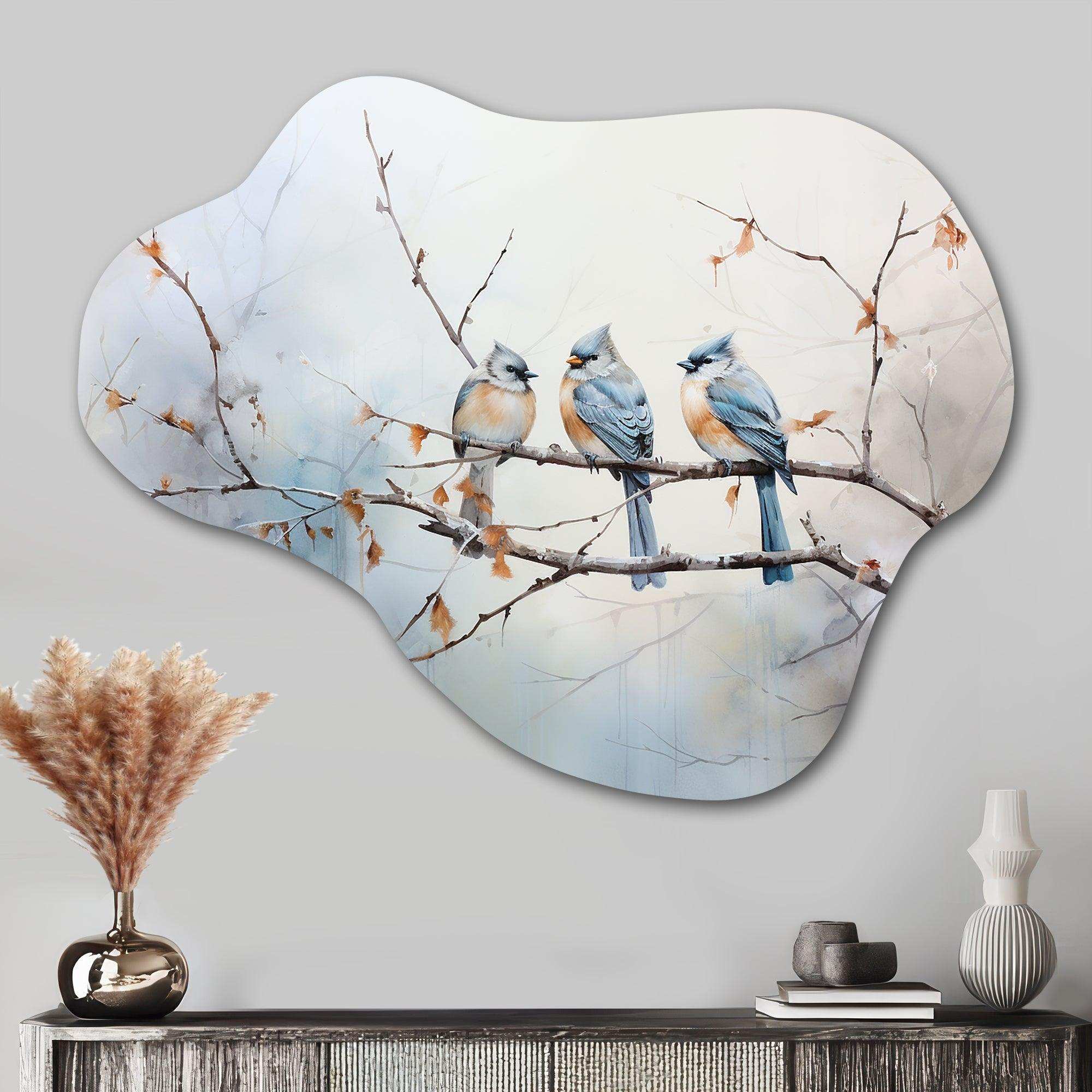 Birds On The Brink II - Asymmetric Metal Wall Art