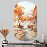 Beige Peach Canyon Mirage - Asymmetric Metal Wall Art