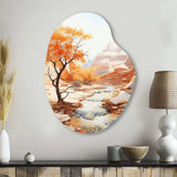 Beige Peach Canyon Mirage - Asymmetric Metal Wall Art