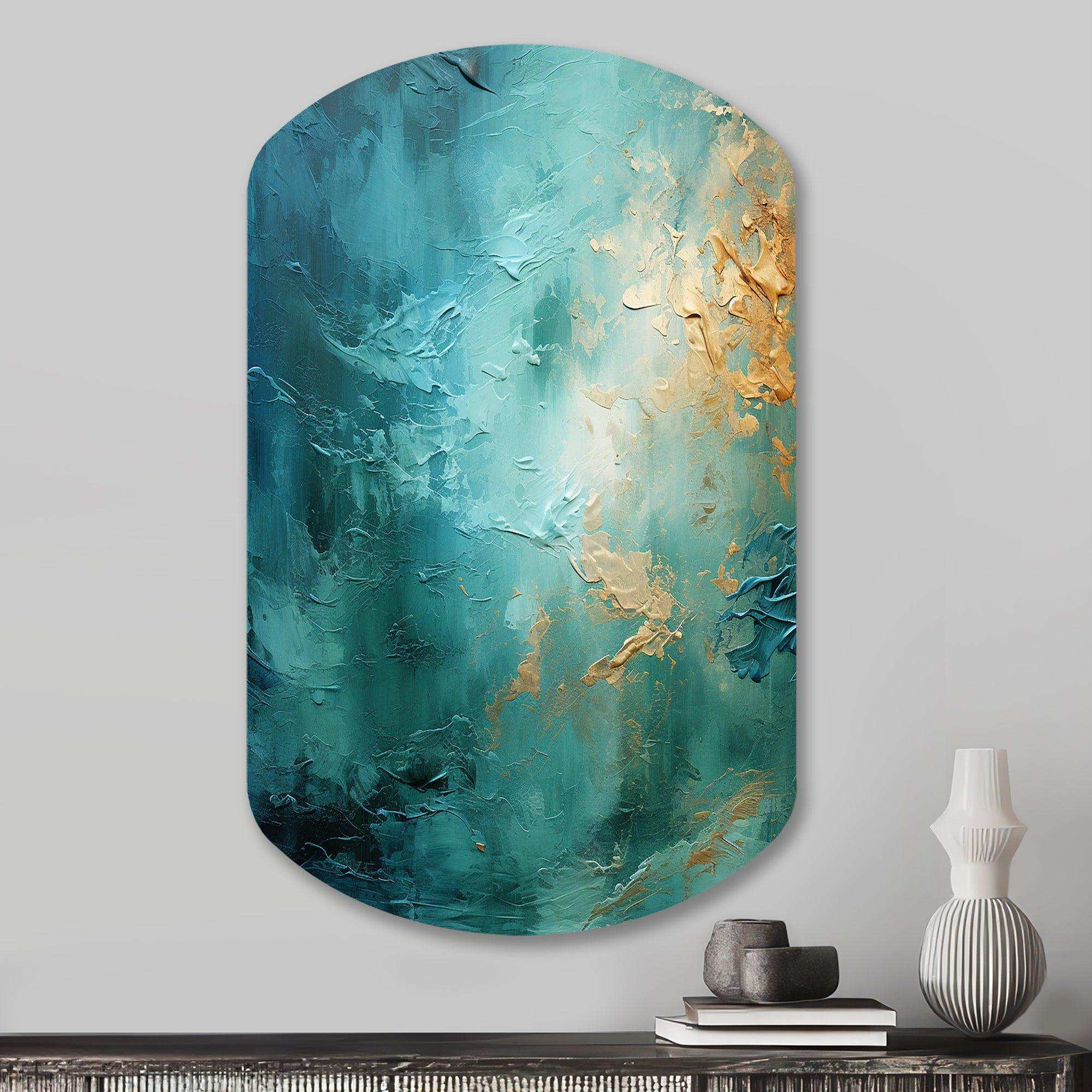 Teal Oasis III - Asymmetric Metal Wall Art