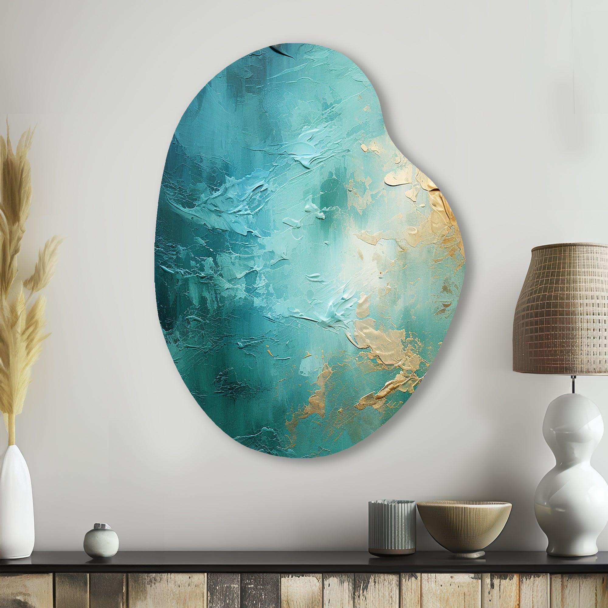Teal Oasis III - Asymmetric Metal Wall Art
