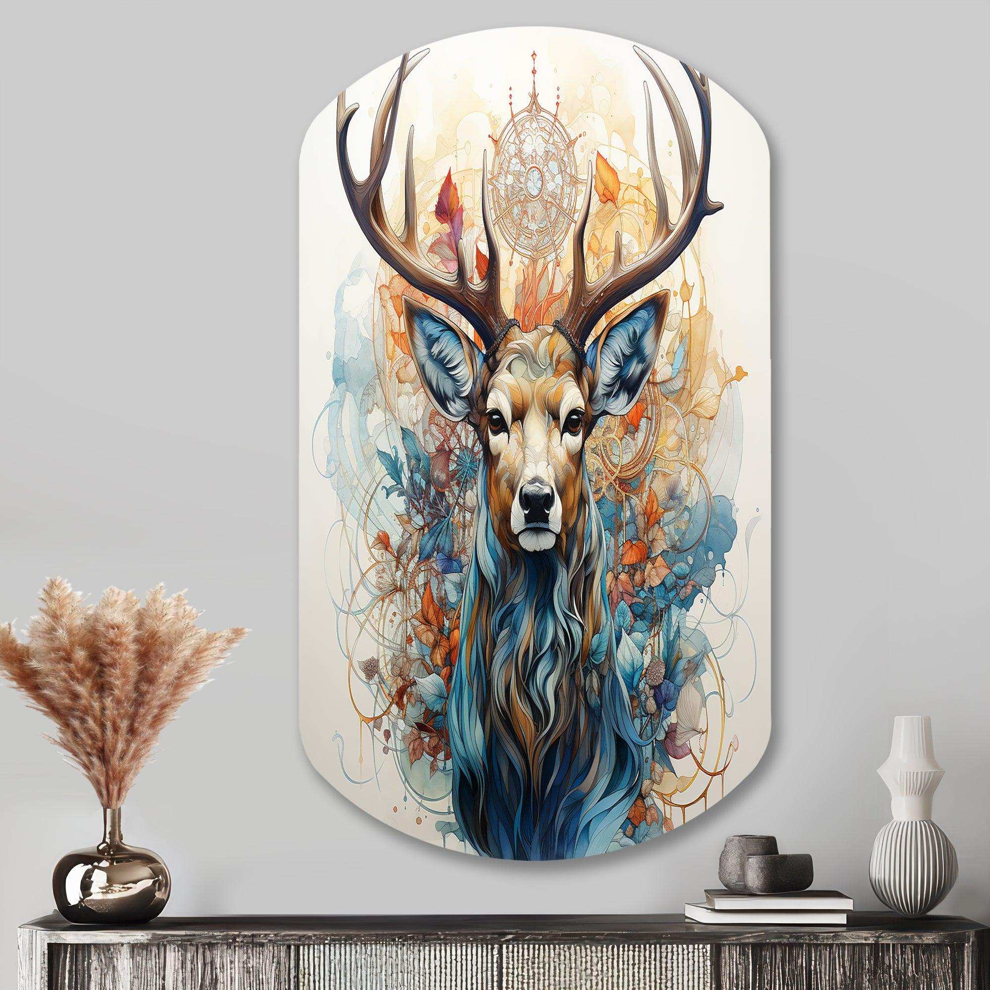 Deer Abstracted Antlers - Asymmetric Metal Wall Art