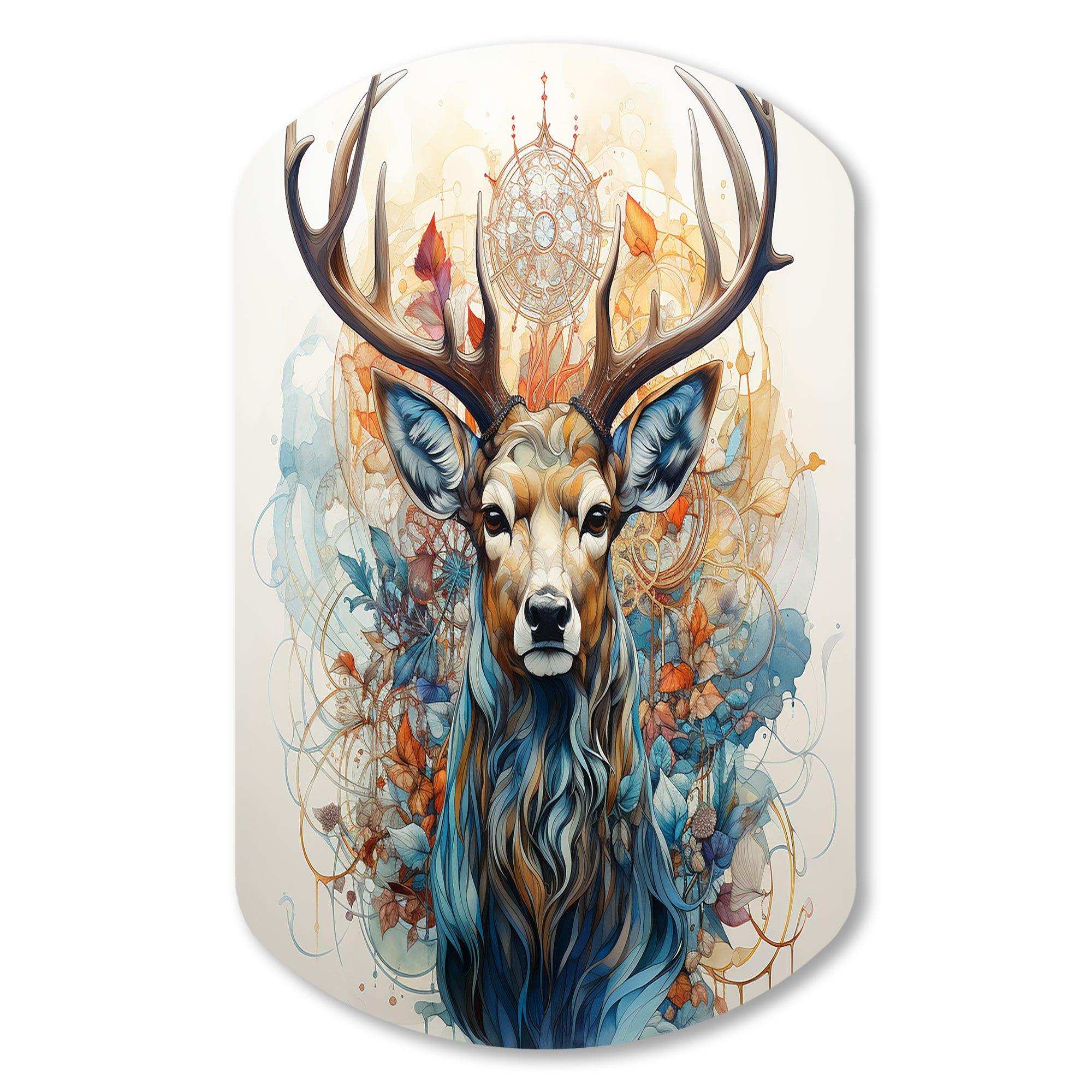 Deer Abstracted Antlers - Asymmetric Metal Wall Art