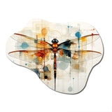 Teak Dragonfly Ethereal Flight Geometric - Asymmetric Metal Wall Art