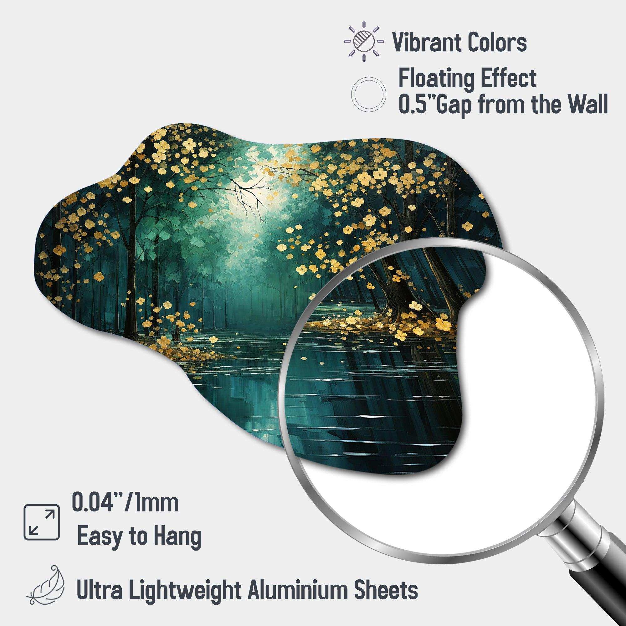 Bold Forest Emerald Canopy III - Asymmetric Metal Wall Art