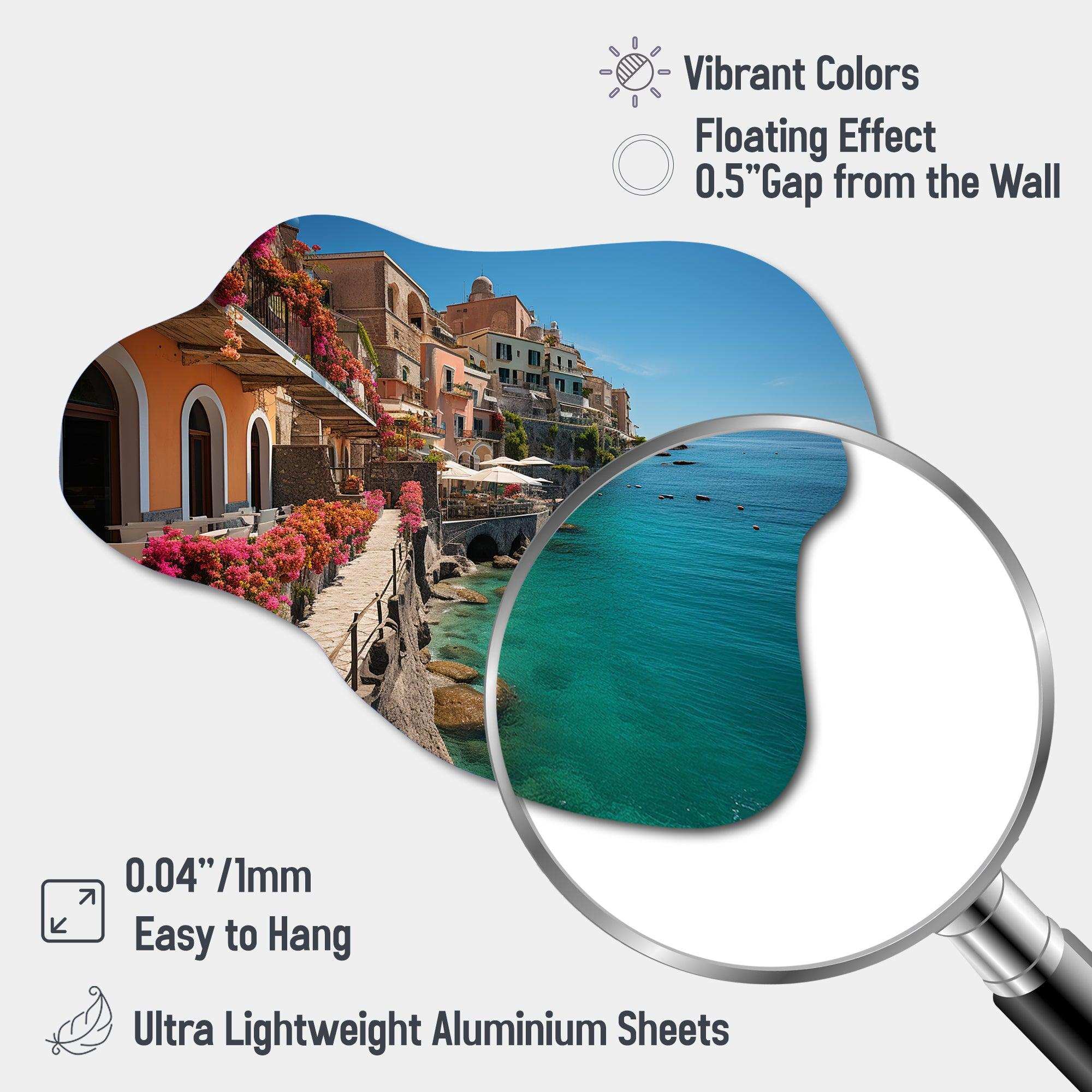 Italy Mediterranean Charms - Asymmetric Metal Wall Art