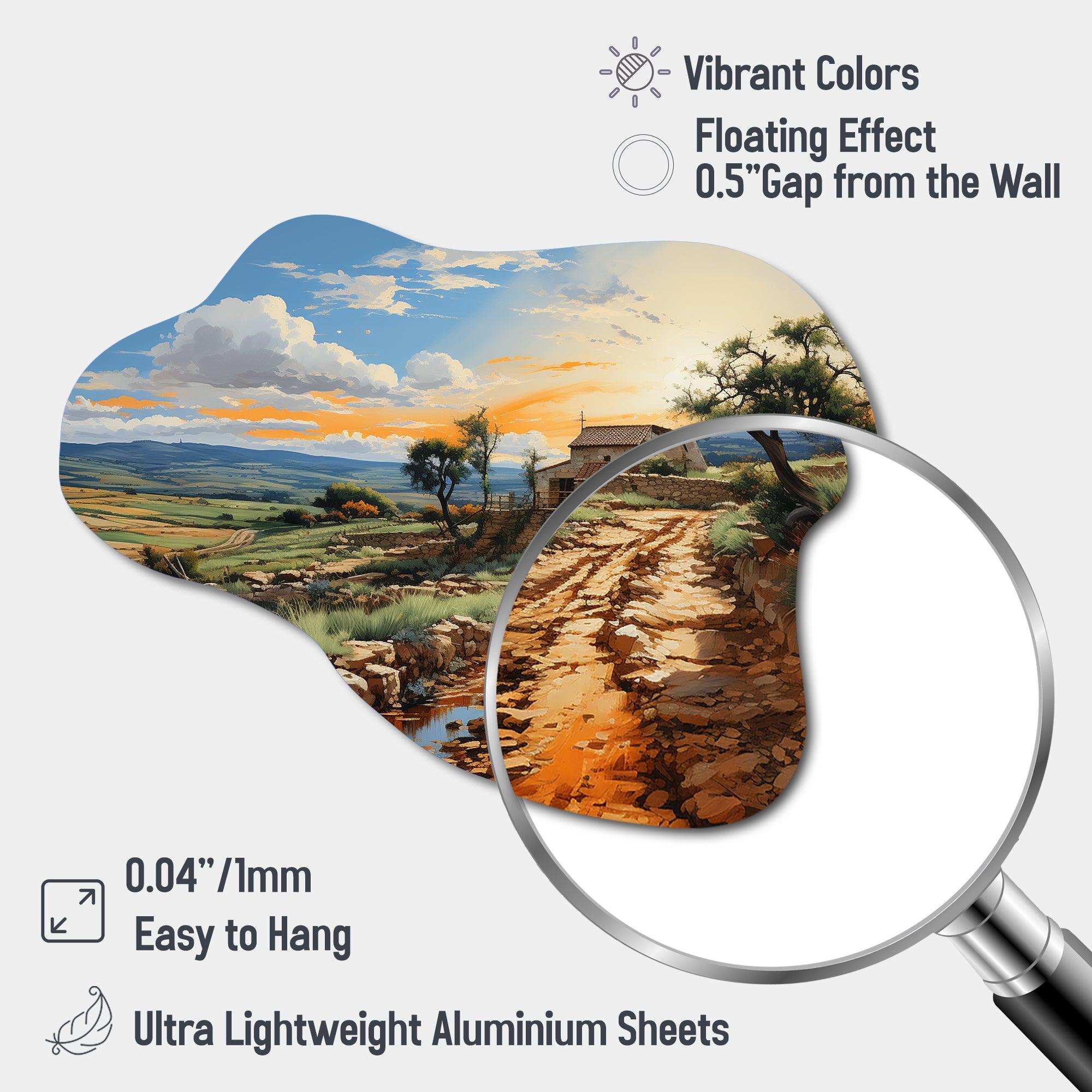 Italy Sicilian Countryside I - Asymmetric Metal Wall Art