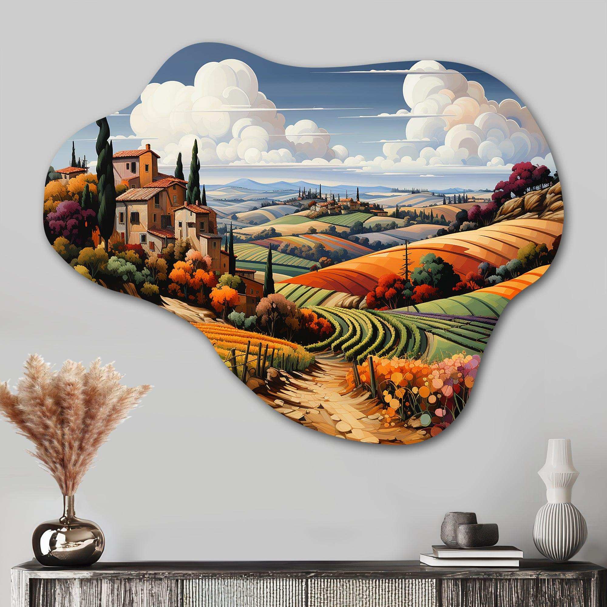 Italy Tuscan Vineyards I - Asymmetric Metal Wall Art