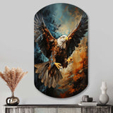 Brown Teal Native American Eagle Spirit - Asymmetric Metal Wall Art