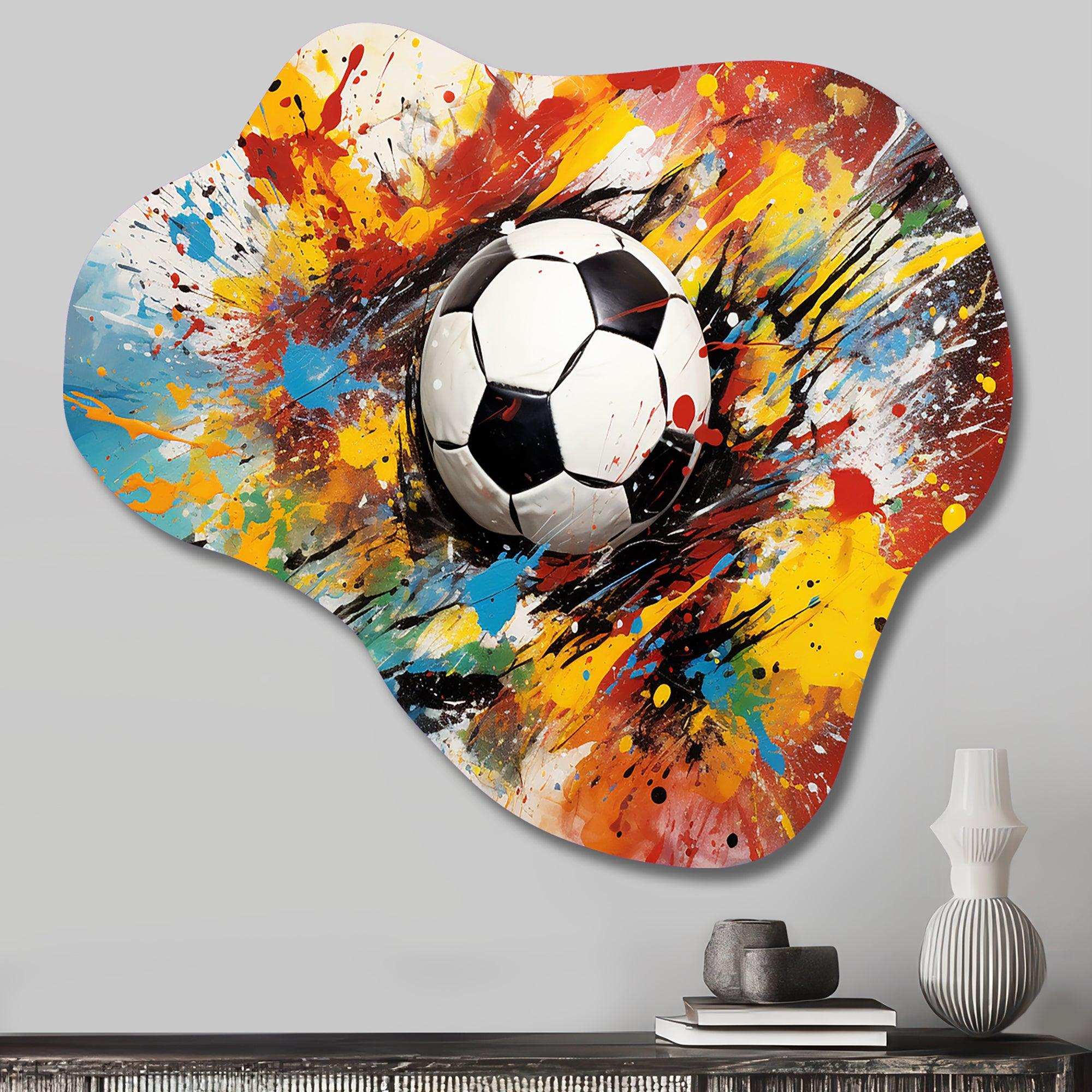 Abstraction Soccer Ball - Asymmetric Metal Wall Art