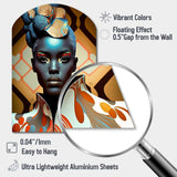 Avant-Garde Elegant African Woman IV - Asymmetric Metal Wall Art