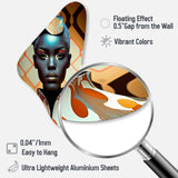Avant-Garde Elegant African Woman IV - Asymmetric Metal Wall Art