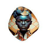 Avant-Garde Elegant African Woman IV - Asymmetric Metal Wall Art