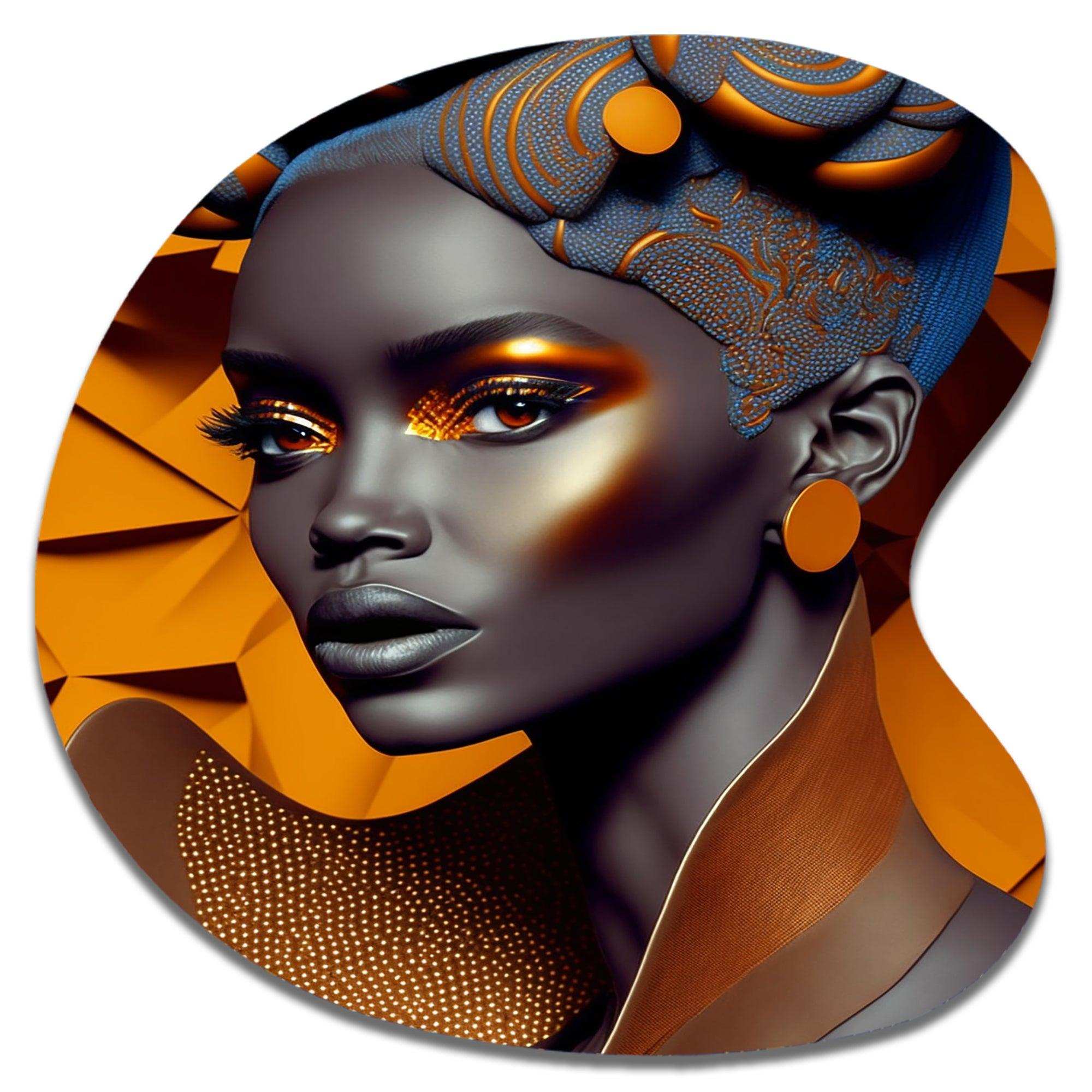 Exquiste African Woman Design I - Asymmetric Metal Wall Art