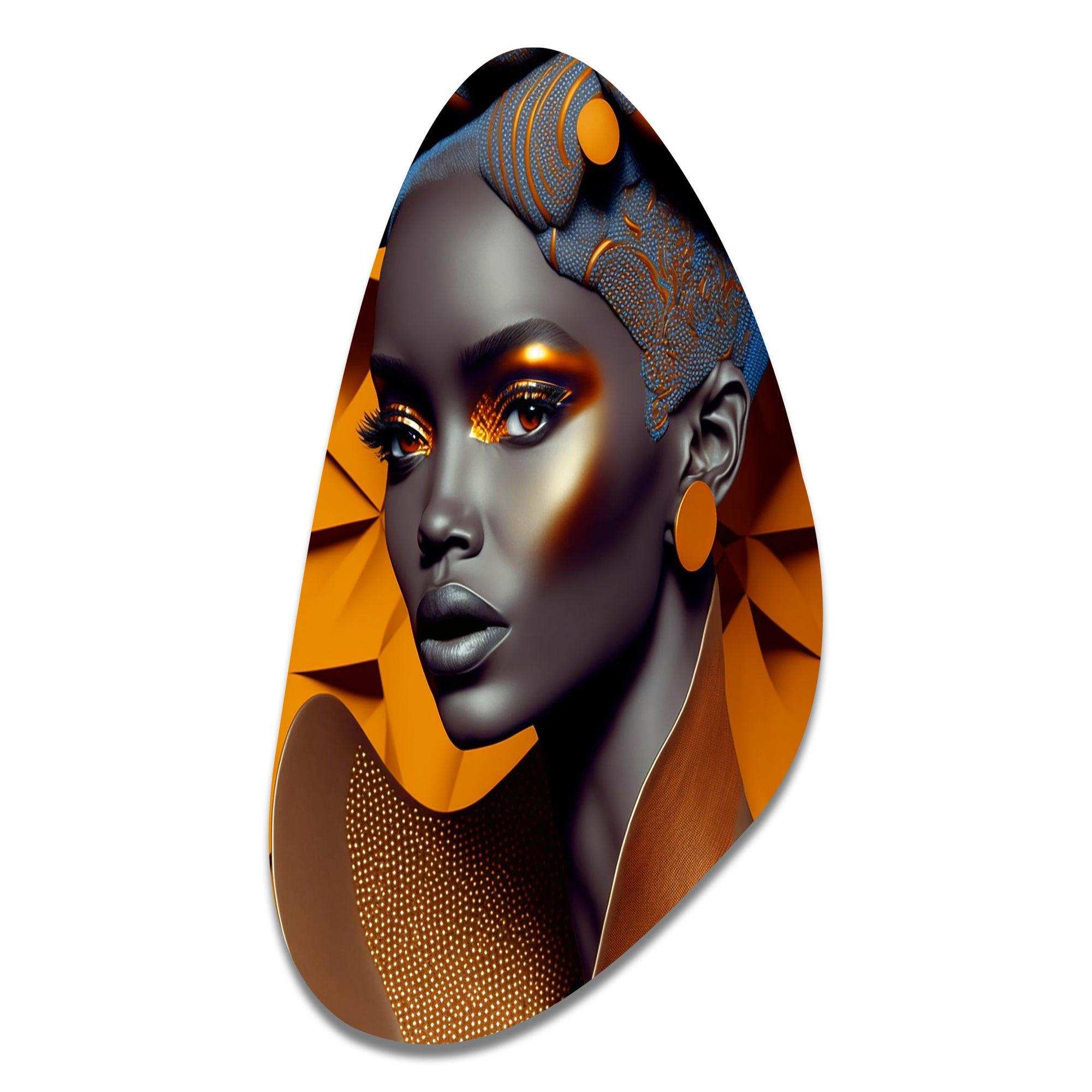 Exquiste African Woman Design I - Asymmetric Metal Wall Art