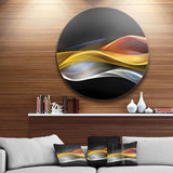 3D Gold Silver Wave Design Abstract Circle Metal Wall Art