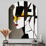 Street Art Profile In Yellow And Black - Asymmetric Metal Wall Art
