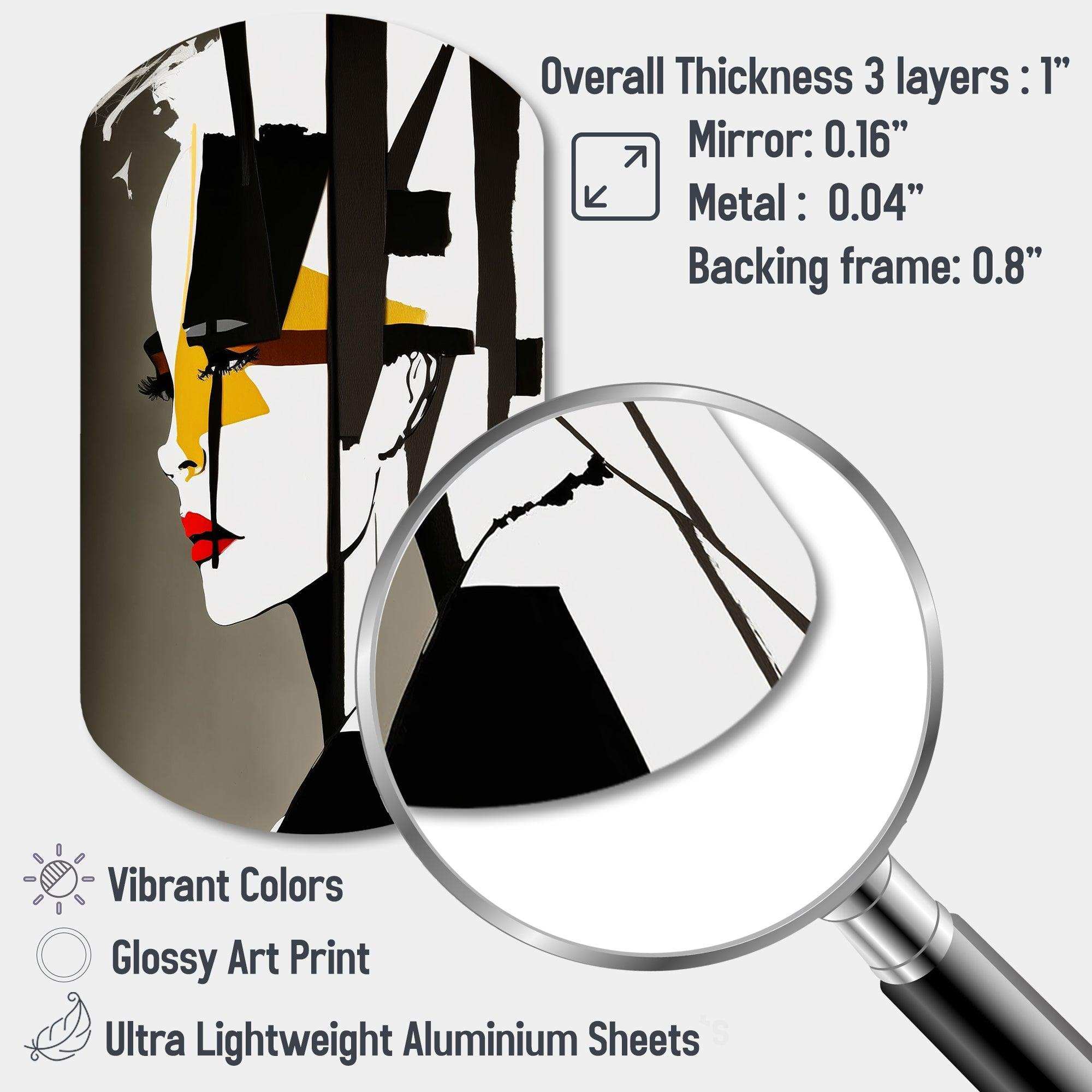 Street Art Profile In Yellow And Black - Asymmetric Metal Wall Art