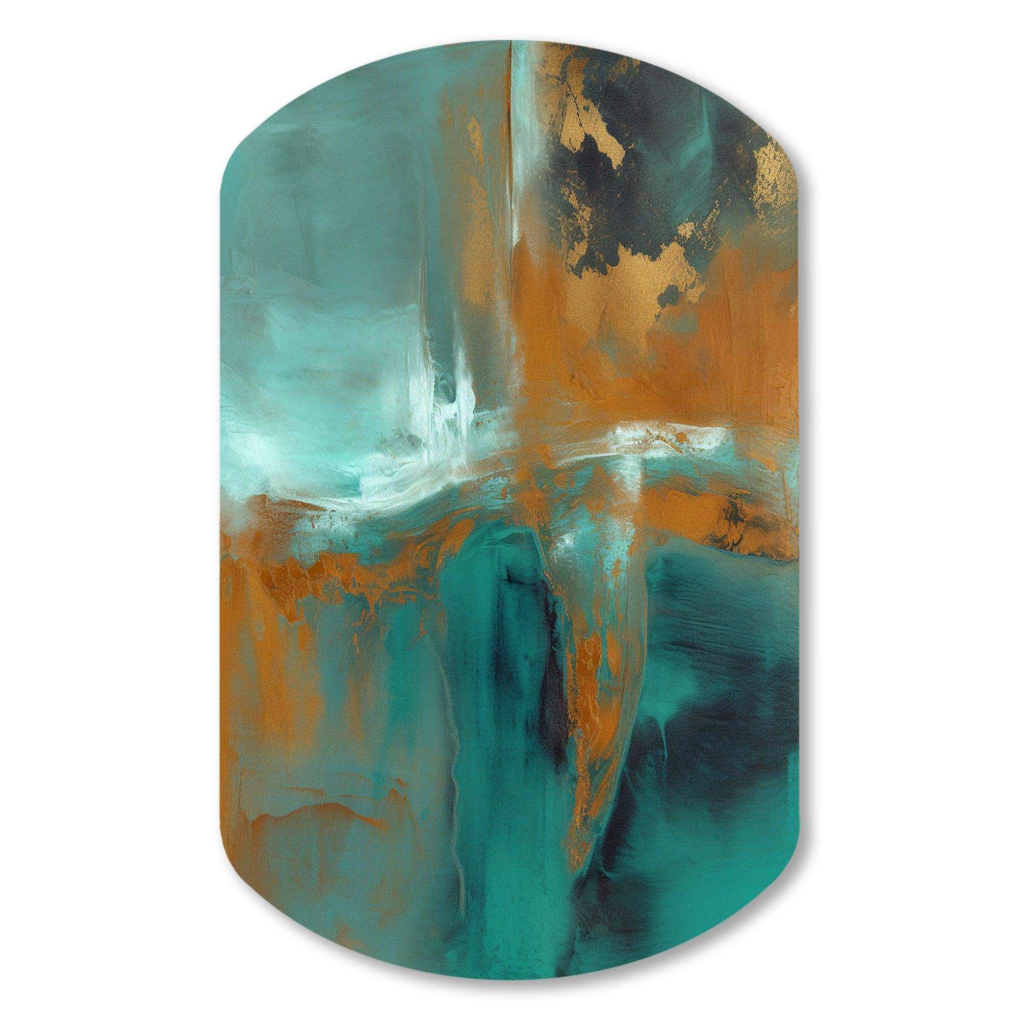 Teal Balance I - Asymmetric Metal Wall Art