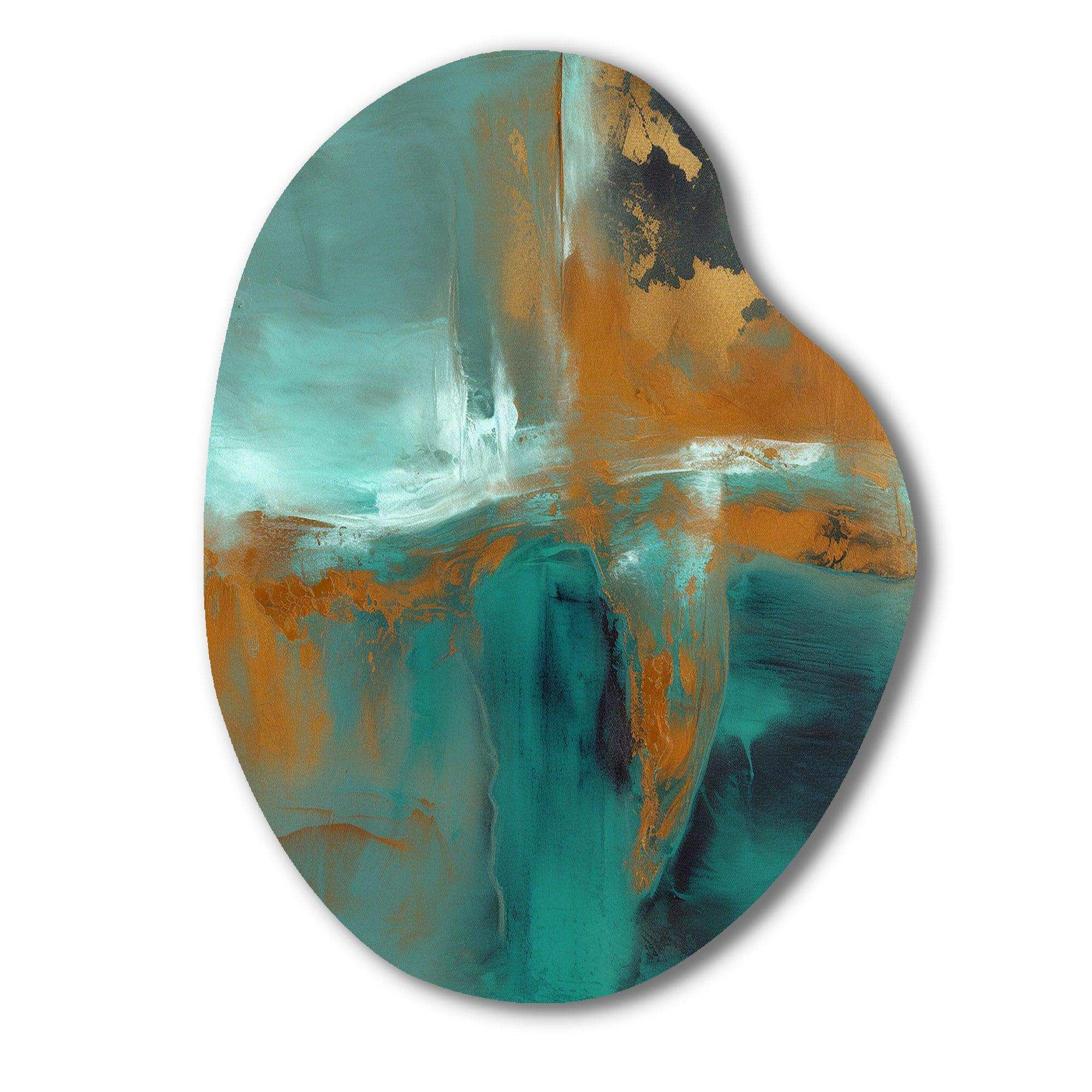 Teal Balance I - Asymmetric Metal Wall Art