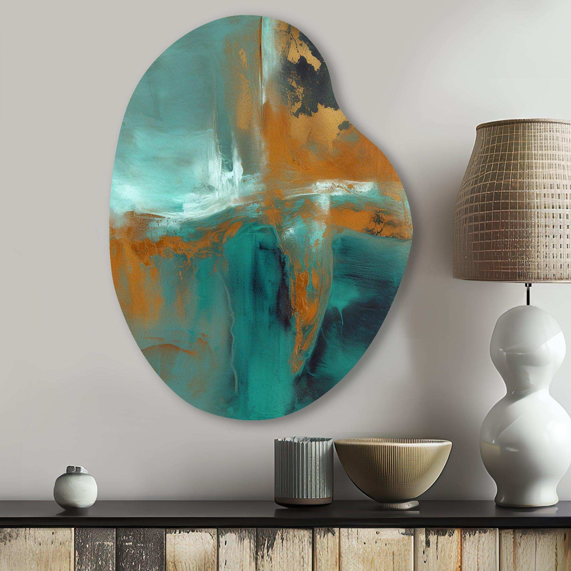 Teal Balance I - Asymmetric Metal Wall Art