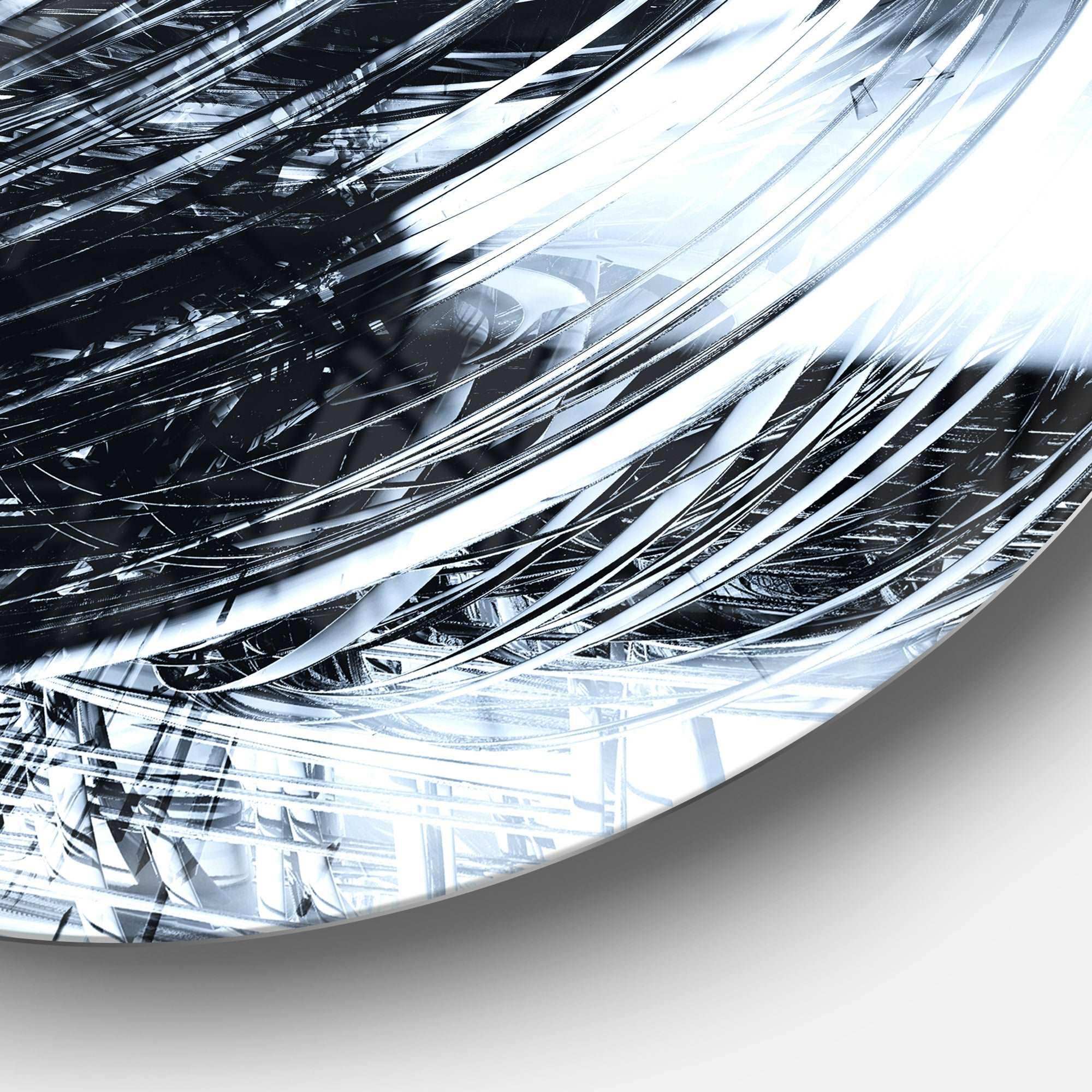 3D Abstract Art Black Spiral Abstract Circle Metal Wall Art