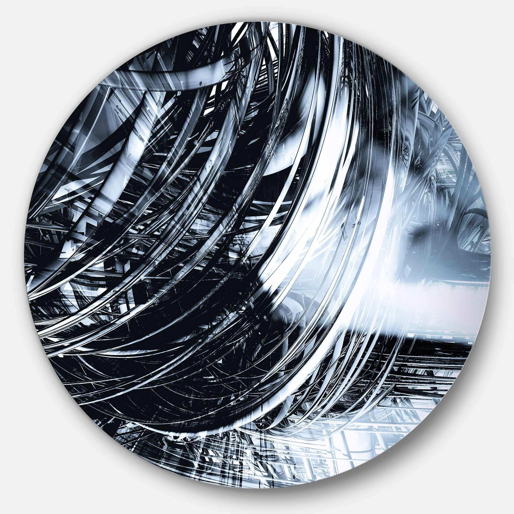 3D Abstract Art Black Spiral Abstract Circle Metal Wall Art