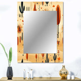 Cactus Desert Dreams Boho Pattern - Floral Wall Mirror