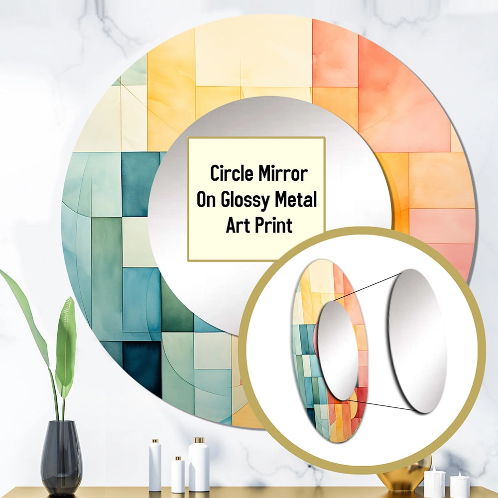 Cubism Experiment With Minimalist II - Abstract Wall Mirror