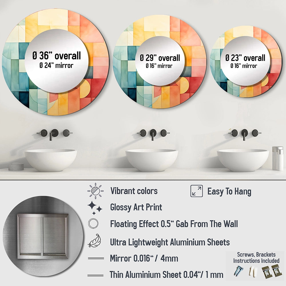 Cubism Experiment With Minimalist II - Abstract Wall Mirror