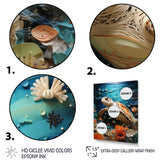 Turtle Coastal Creatures Pointillism - Turtle Canvas Wall Art