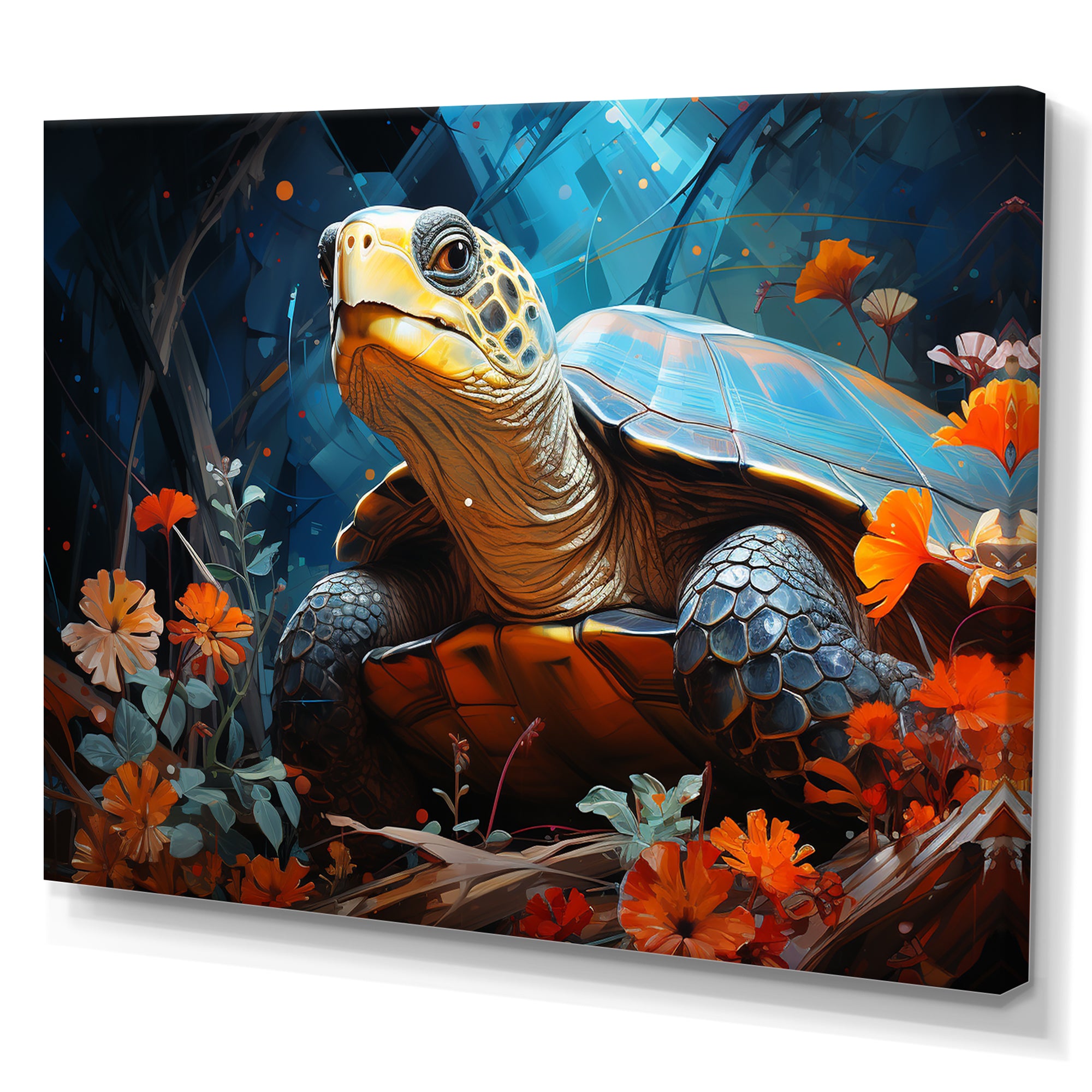 Turtles Journey Floral Collage - Turtle Wall Art Prints