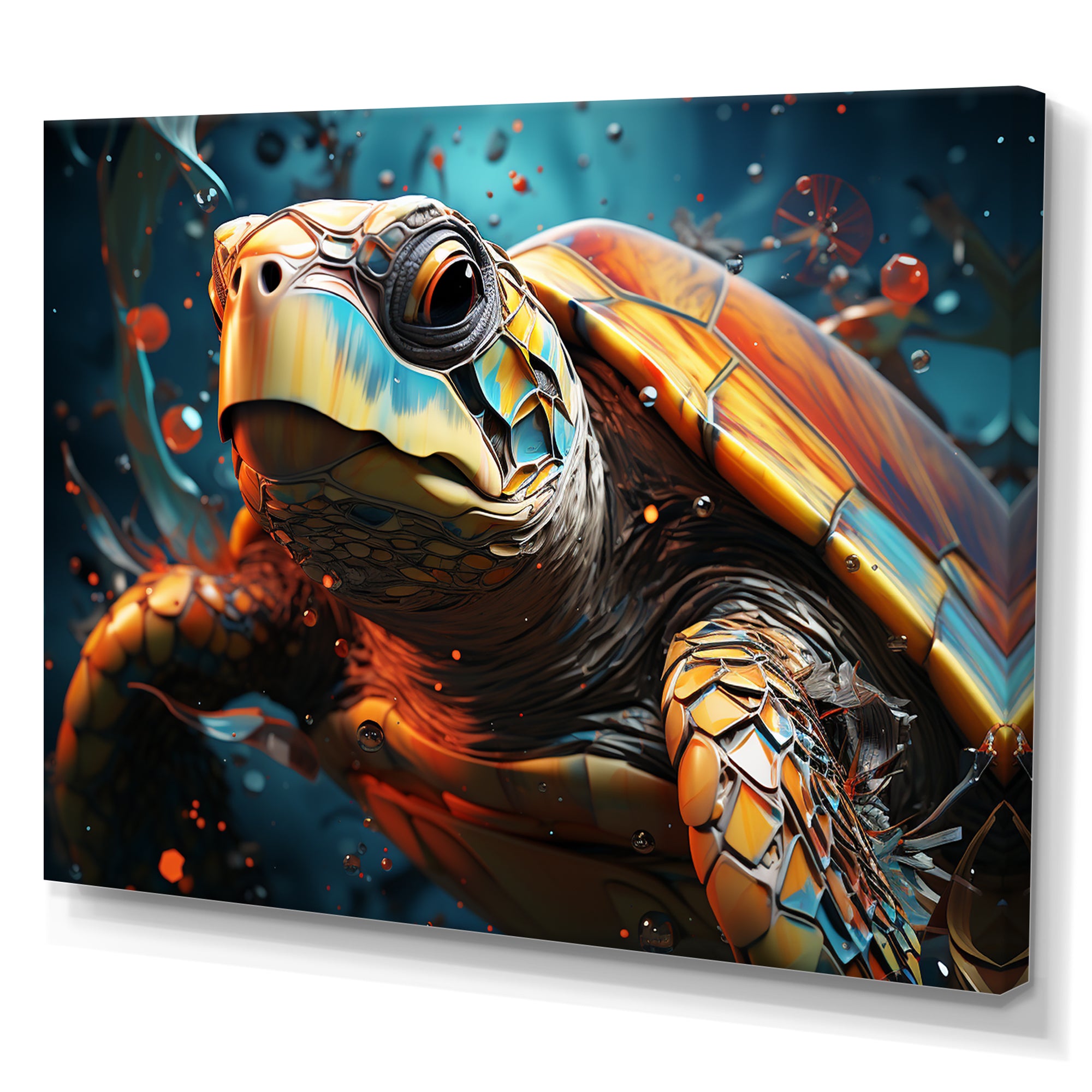 Turtle Journey Geometric - Brown Turtle Wall Art