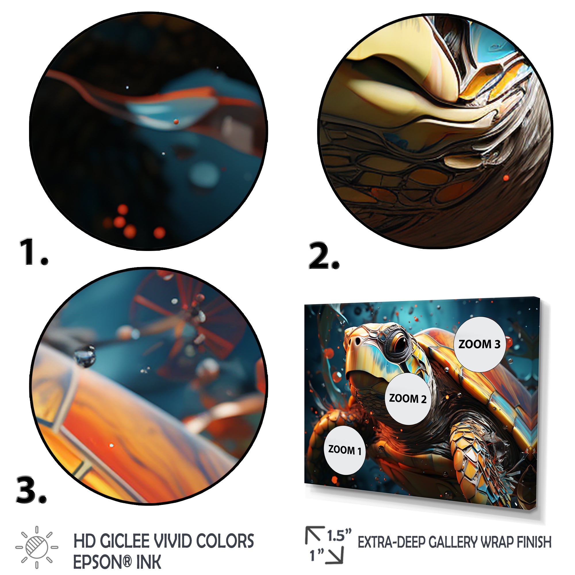 Turtle Journey Geometric - Brown Turtle Wall Art