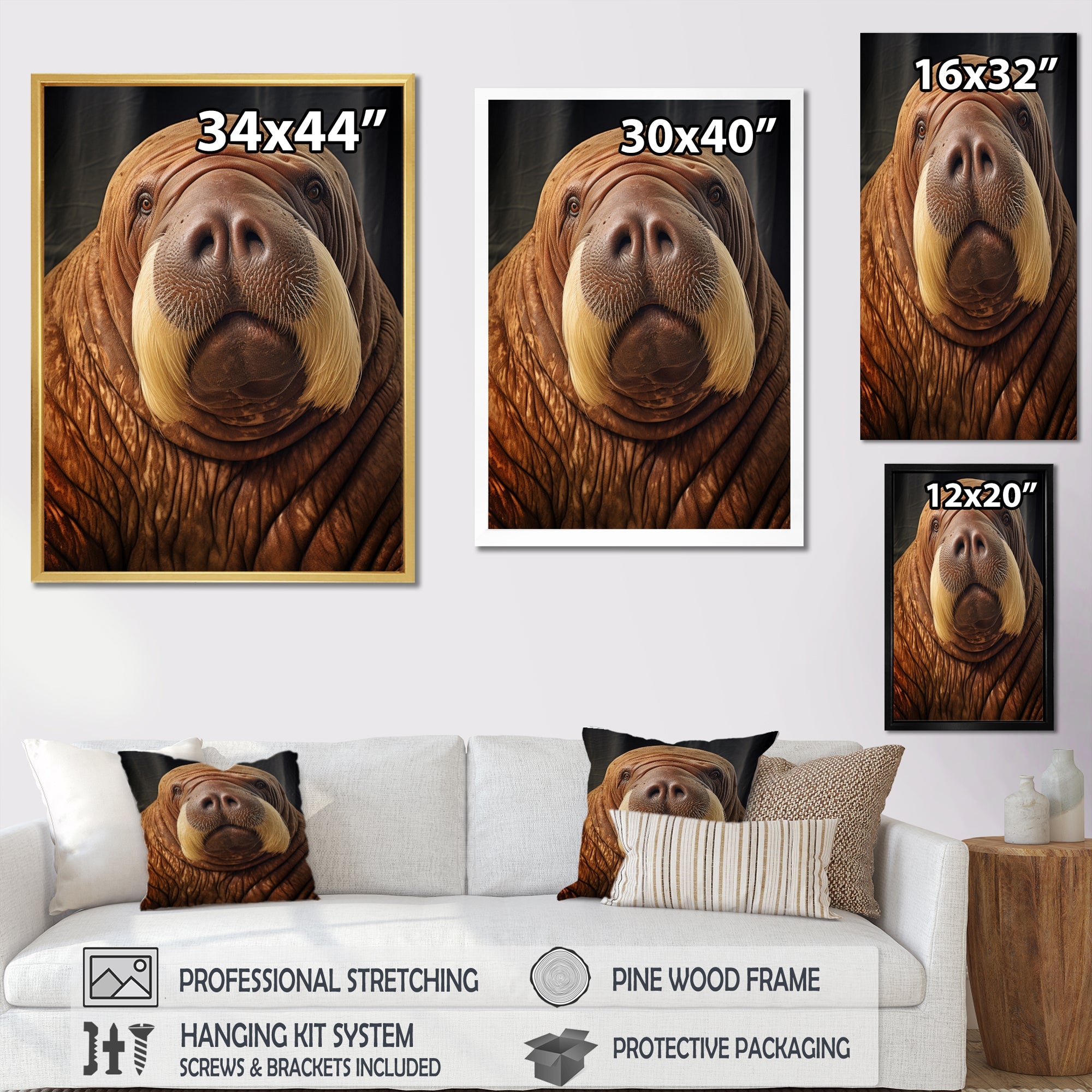 Walrus Ancient Wisdom - Walrus Large Canvas Wall Art