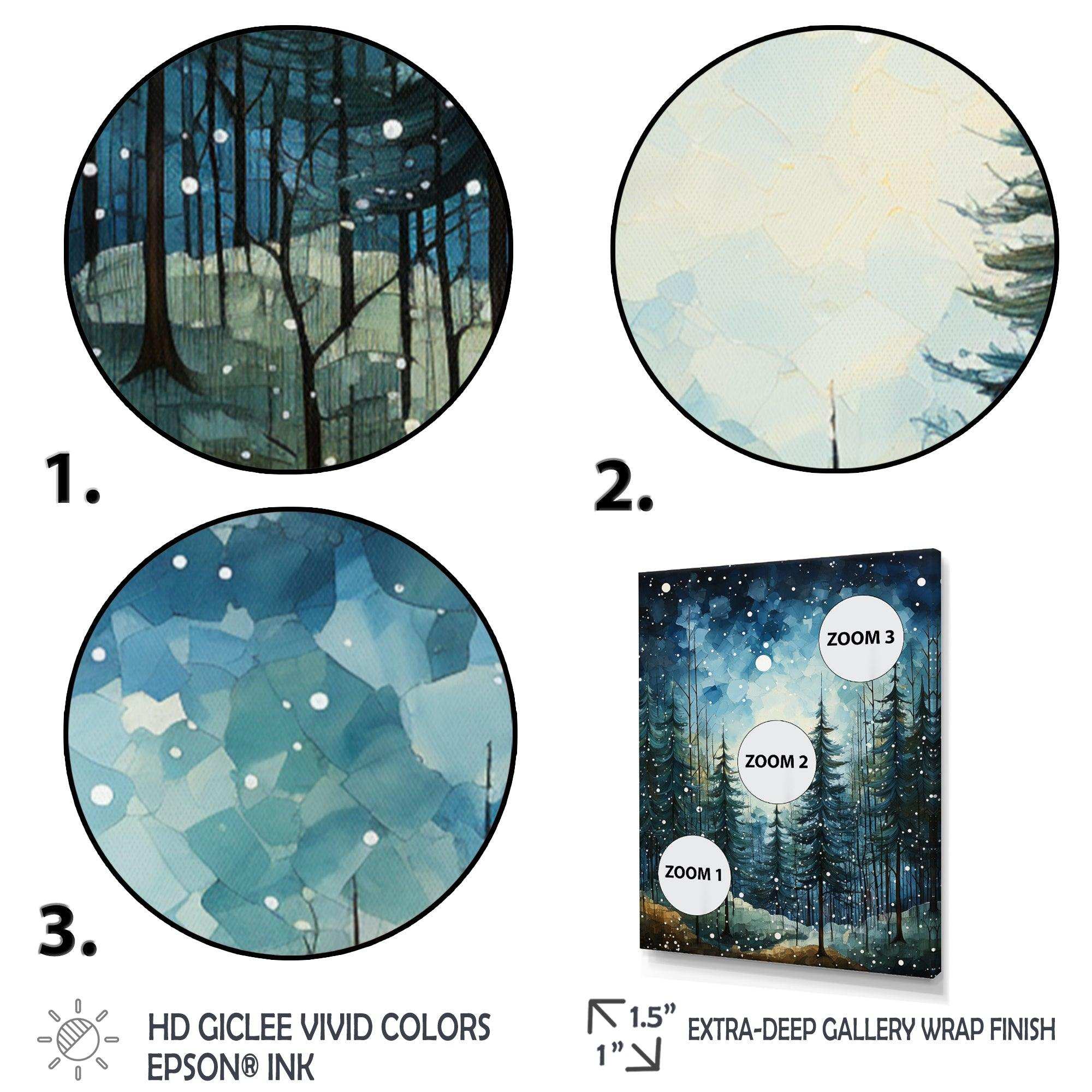 Winter Snowy Evergreen I - Landscapes Canvas Wall Art