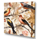Yellow Black Birds On Trees - Bird Living Room Wall Art