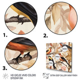 Yellow Black Birds On Trees - Bird Living Room Wall Art