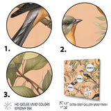 Green Yellow Birds On Trees - Bird Bedroom Wall Art