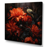 Modern Bluejaybirds On Flower - Bird Canvas Wall Art