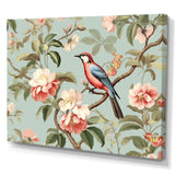 Brown Bird On Floral Trees - Bird Wall Art Prints