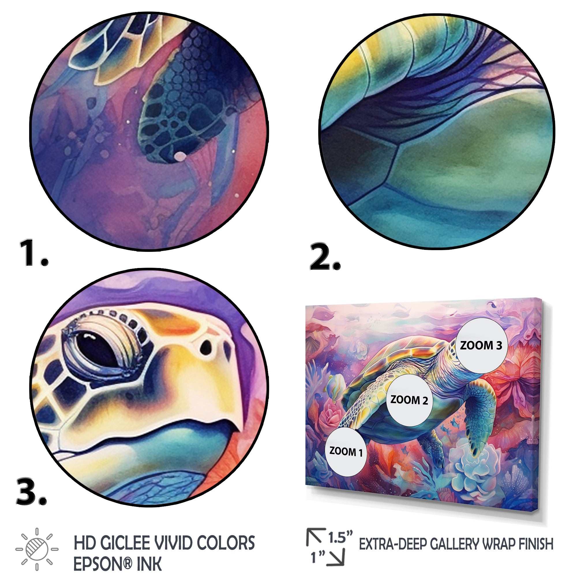 Graceful Turtle - Turtle Living Room Wall Art