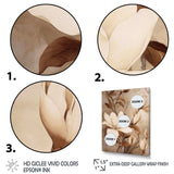 White Brown Magnolias Nature Serenity - Floral Canvas Wall Art