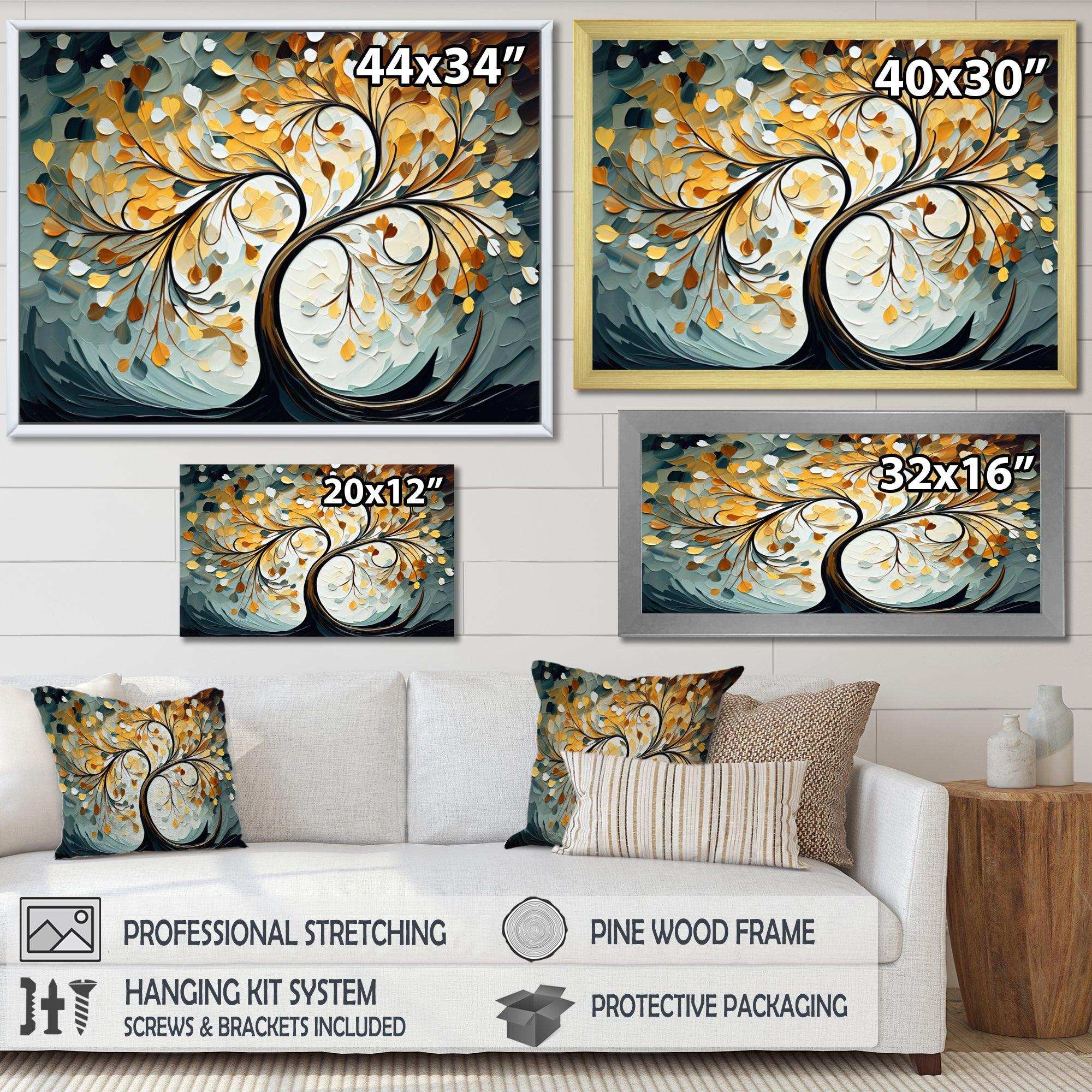 Yellow Grey Majestic Canopy Tree - Landscapes Canvas Wall Art