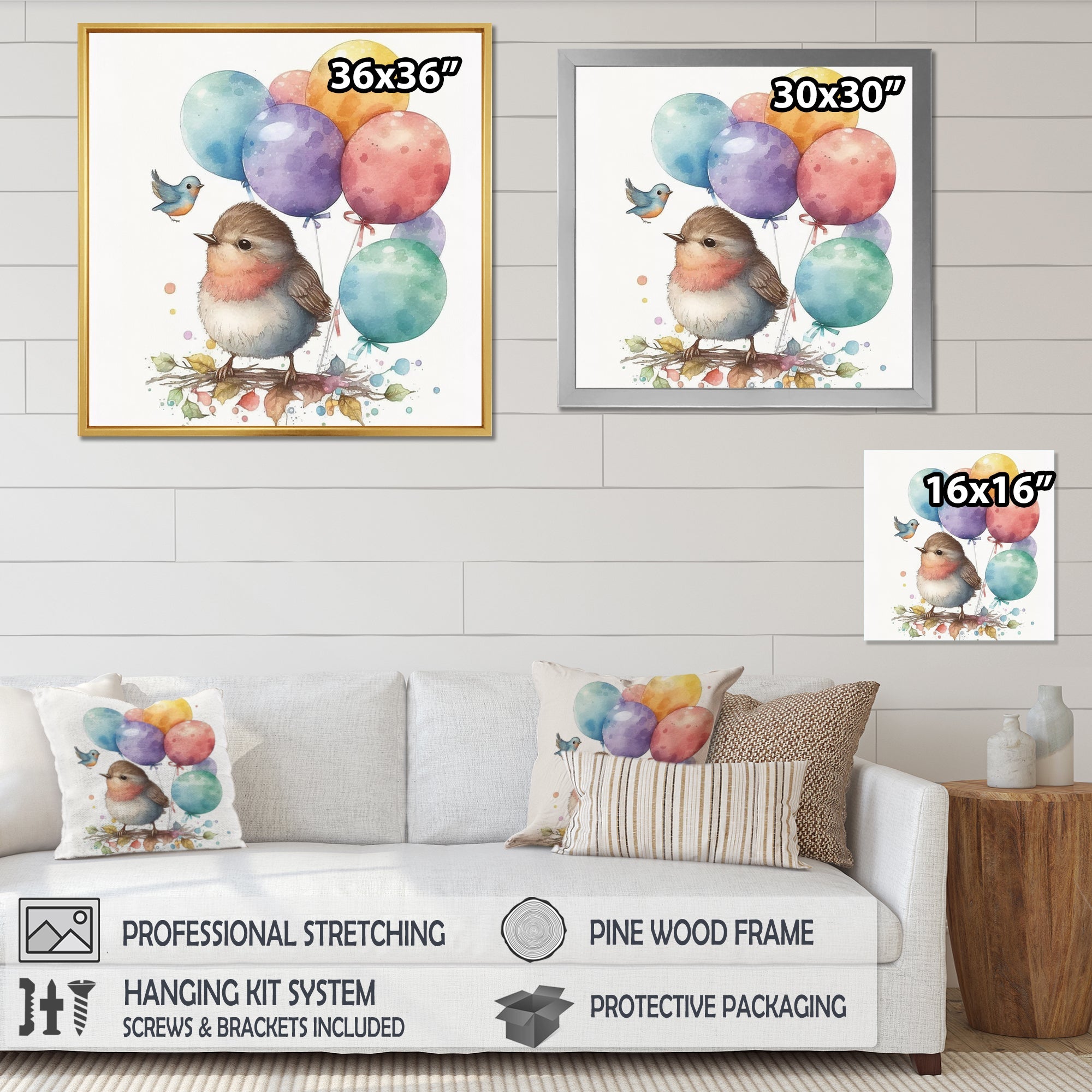 Nursery Birds Kids Dreams - Bird Wall Art Prints