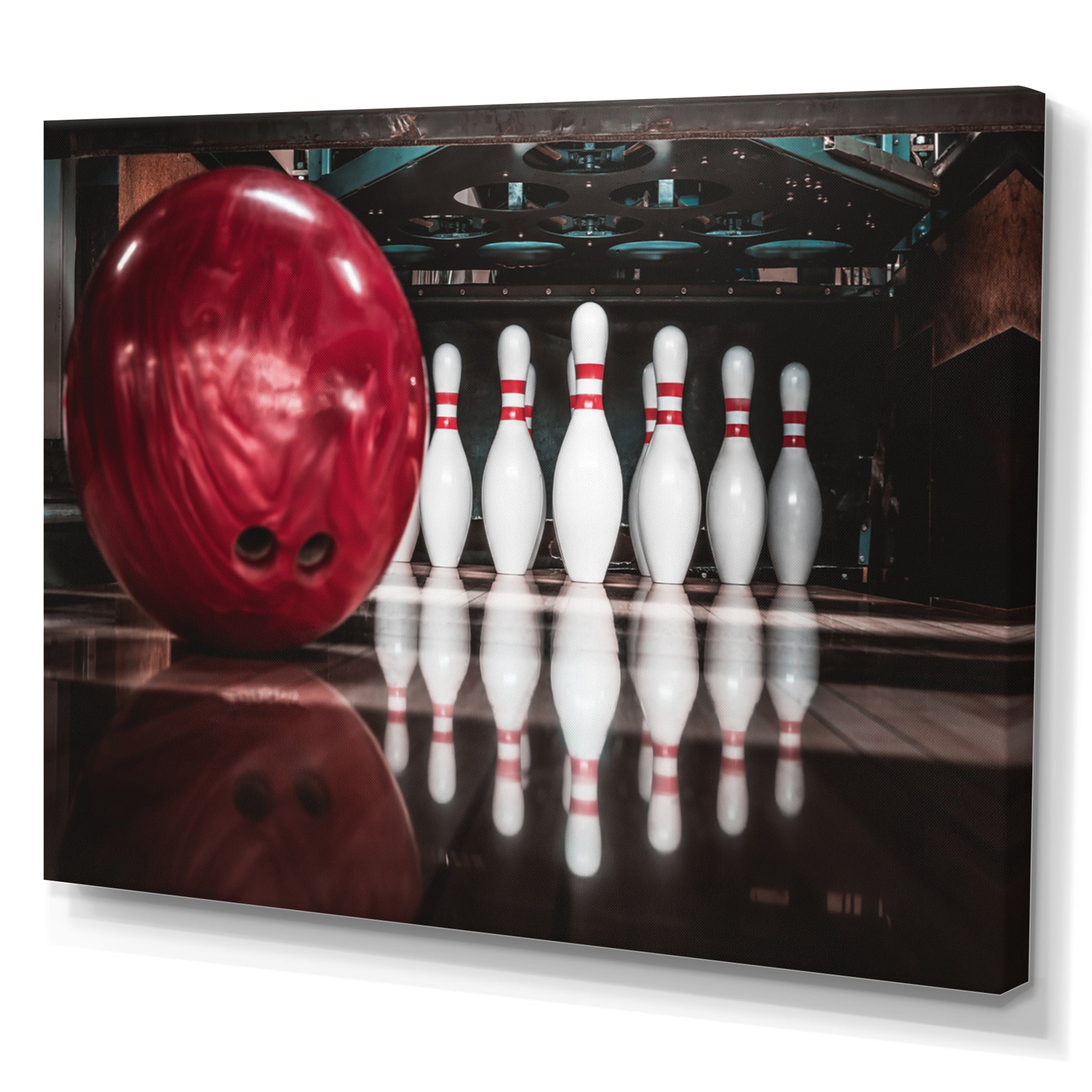 Red Strike Bowling - Bowling Canvas Wall Art