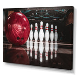 Red Strike Bowling - Bowling Canvas Wall Art
