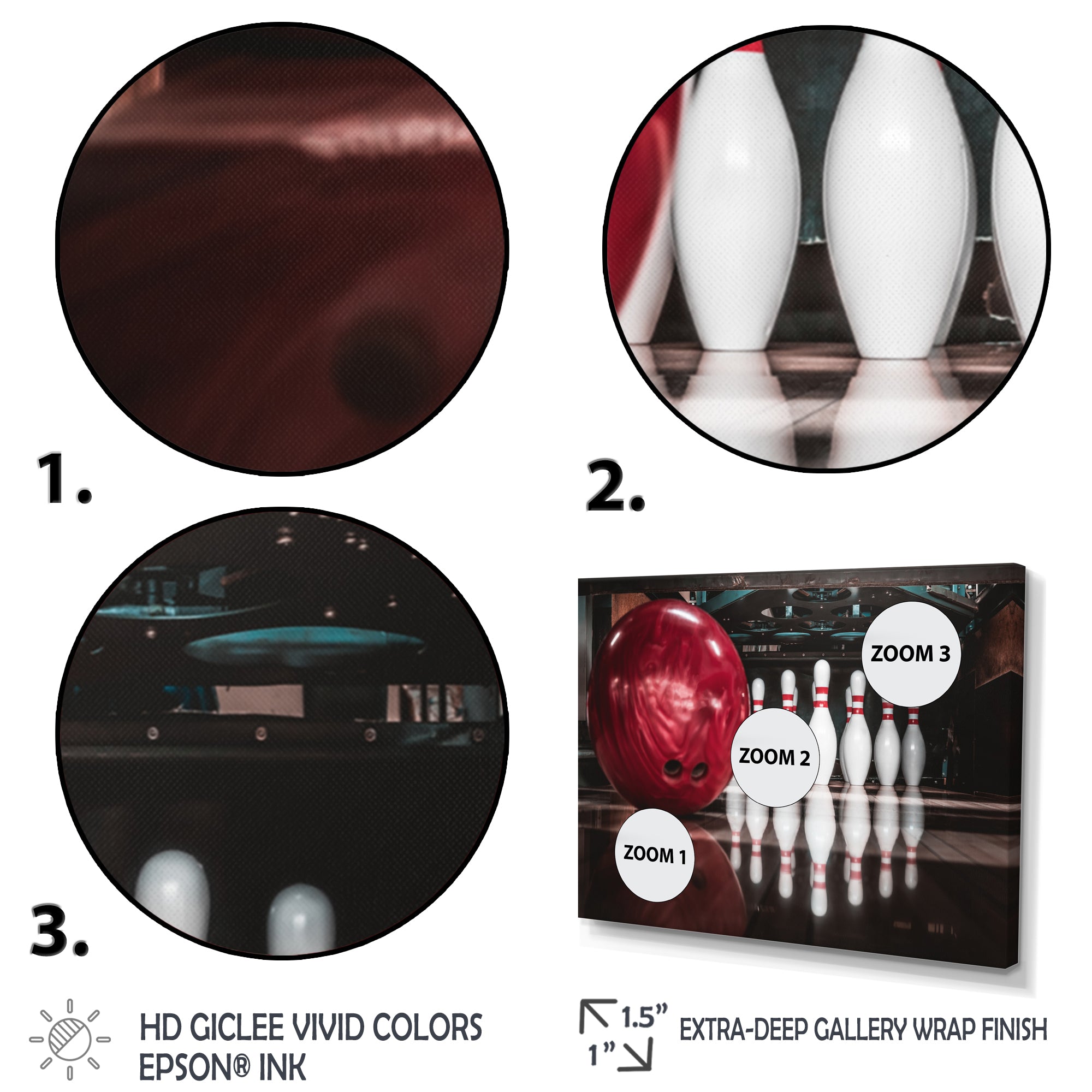 Red Strike Bowling - Bowling Canvas Wall Art